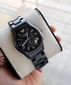 Armani Ceramica Black Silver Metal Watch