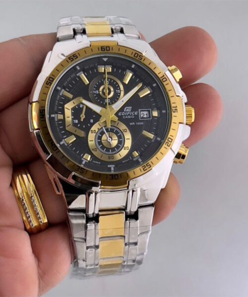 Edifice Silver Gold Black Metal Watch