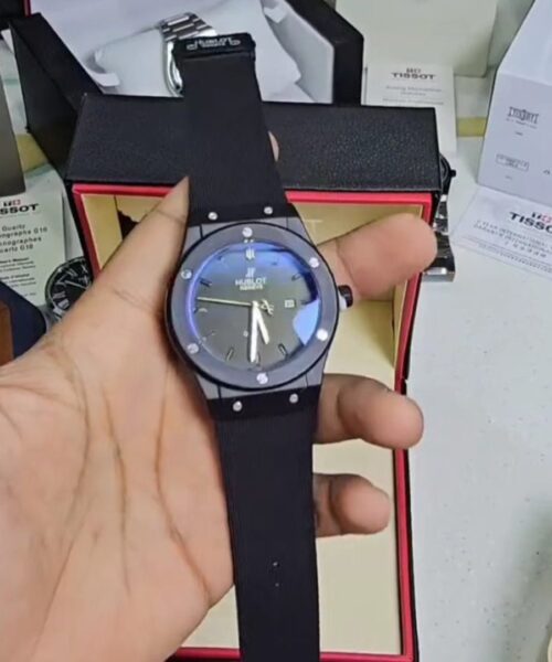 Hublot Black Leather Belt Watch B