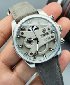 Tagheuer Cr7 New Leather Grey Belt Grey Dial