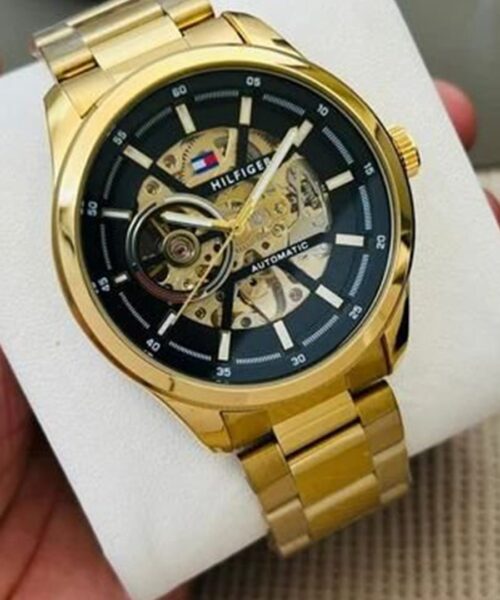 Tommy Hilfiger Gold Black Metal Automatic