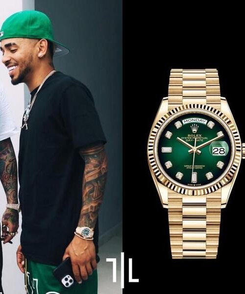 Role_x Oyster Perpetual Day Date Automatic Gold-Green-Diamond